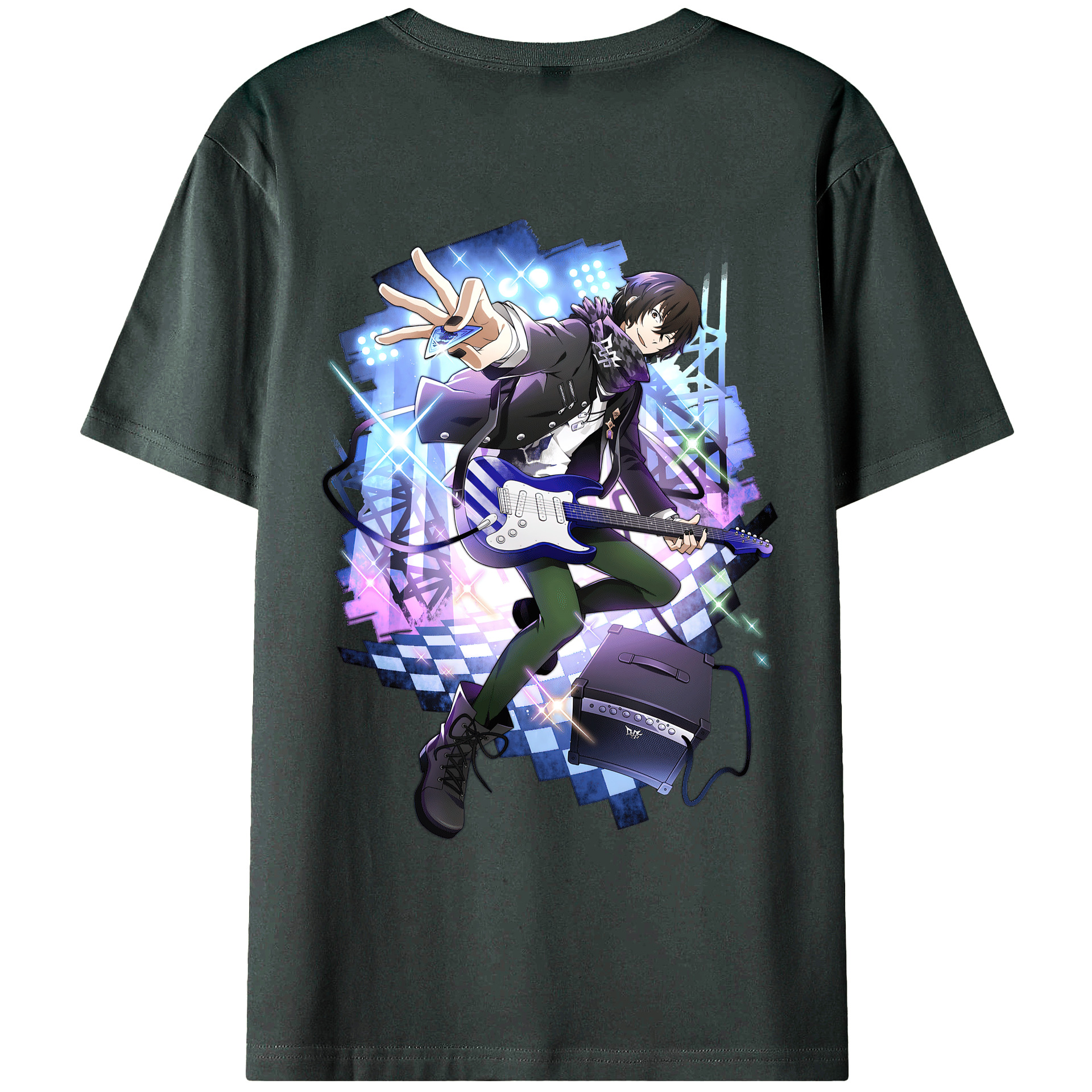 （画像用） 文豪ストレイドッグス Bungo Stray Dogs 綿100％ メンズ半袖Tシャツ（バックプリント） 通気性